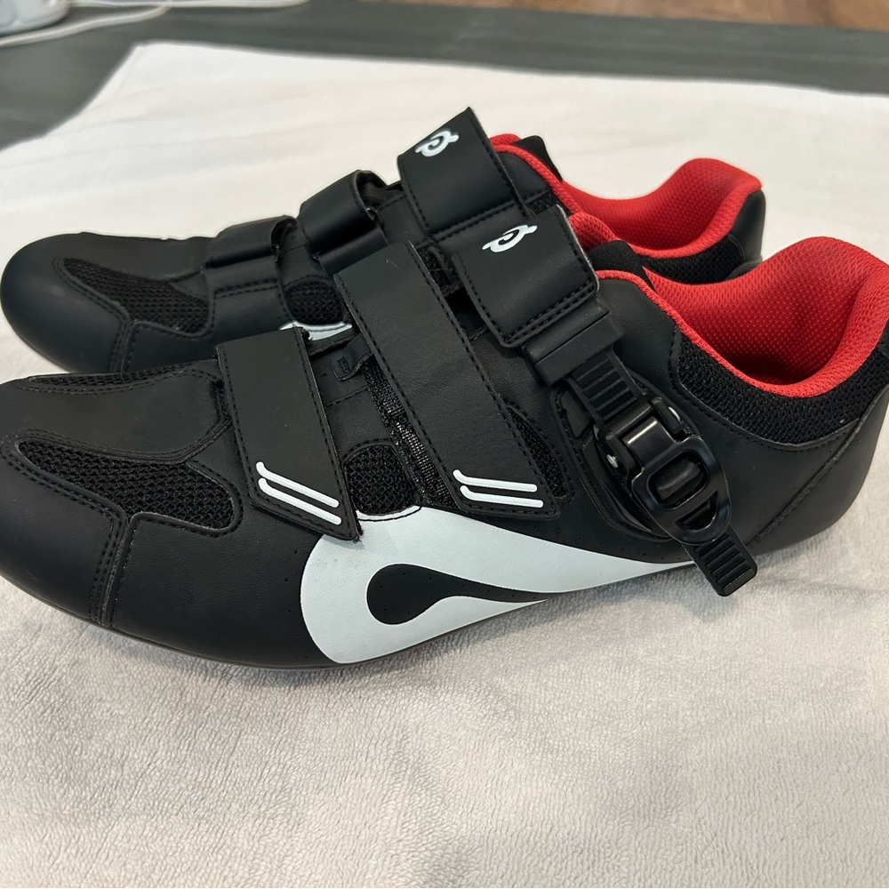 Peloton Black and Red Cycling Shoes